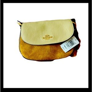 Authentic coach, Crossbody Macie white/suede